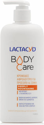 Lactacyd Body Care Shower Gel Deeply Nourishing 300ml Κρεμώδες Αφρόλουτρο για Πρόσωπο & Σώμα, Κατάλληλο για Ξηρό & Ευαίσθητο Δέρμα
