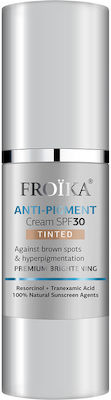 FROIKA Anti Pigment Anti Cream Tinted SPF50 Κρέμα Προσώπου Λευκαντική με Φωτοπροστατευτική Κάλυψη 30ml