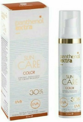 Medisei Panthenol Extra Sun Care Color Tinted Sunscreen Face Gel-Cream SPF30 Κρέμα Τζελ Προσώπου Υψηλής Αντηλιακής Προστασίας Με Χρώμα 50ml