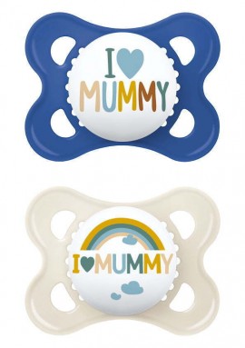 MAM Πιπίλες Σιλικόνης I Love Mummy & Daddy για 2-6 μηνών 2τμχ Mummy Rainbow MAM