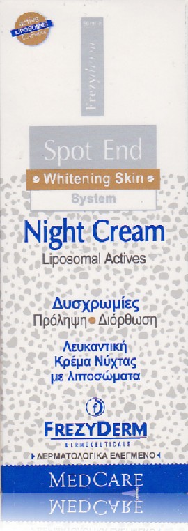 Frezyderm Spot End Night Cream Λευκαντική κρέμα Νύχτας, 50ml