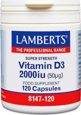 Lamberts Vitamin D3 2000iu Συμπλήρωμα Διατροφής Βιταμίνης D, 120caps