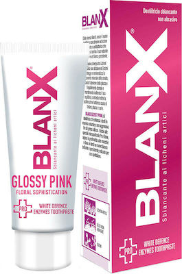 BLANX Glossy Pink White Defence Enzymes Toothpaste Οδοντόκρεμα με Λευκαντική & Αντιβακτηριδιακή Δράση 25ml