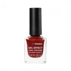 KORRES Gel Effect Nail Colour with Sweet Almond Oil Βερνίκι Νυχιών No 58 Velour Red 11ml