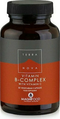 TerraNova B-Complex With Vitamin C Συμπλήρωμα Διατροφής με τις Βιταμίνες του Συμπλέγματος Β σε Συνδυασμό με Βιταμίνη C και Μείγμα Βοτάνων, 50caps