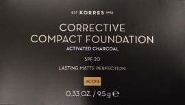 KORRES Corrective Compact Foundation Activated Charcoal Διορθωτικό Compact Make-up για Ομοιόμορφη & Ματ Επιδερμίδα με Ενεργό Άνθρακα με SPF20 ACCF3 9.5gr