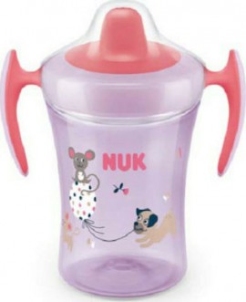 Nuk Trainer Cup Pink (230ml) - Ροζ Εκπαιδευτικό Ποτηράκι με Μαλακό Στόμιο (6 μηνών+)