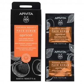 Apivita Express Beauty Τζελ Ήπιας Απολέπισης με Βερύκοκο 2x8ml