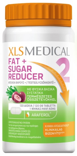 XLS Medical Fat+ Sugar Reducer Συμπλήρωμα Διατροφής Αδυνατίσματος 120 ταμπλέτες