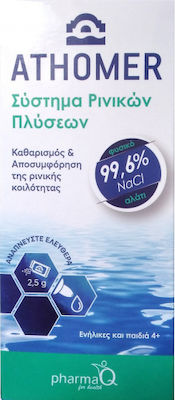 PharmaQ Athomer Nasal Wash System (Φακελάκια 10x2.5gr & 1 Φιάλη 250ml) - Σύστημα Ρινικών Πλύσεων