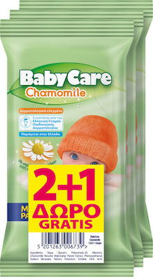 Μωρομάντηλα Babycare Χαμομήλι Mini Pack 2+1 Δώρο (3x12τεμ)