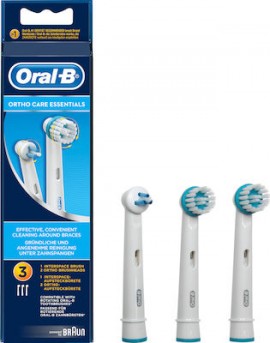 ORAL-B Ortho Care Essentials Ανταλλακτικές Κεφαλές Ηλεκτρικής Οδοντόβουρτσας 3 Τεμάχια