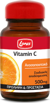 Lanes Vitamin C 500 mg Συμπλήρωμα Διατροφής 30 tabs. Συμπλήρωμα διατροφής με βιταμίνη C σε καταπινόμενες ταμπλέτες σταδιακής αποδέσμευσης που συμβάλλει στην ενίσχυση του ανοσοποιητικού συστήματος.