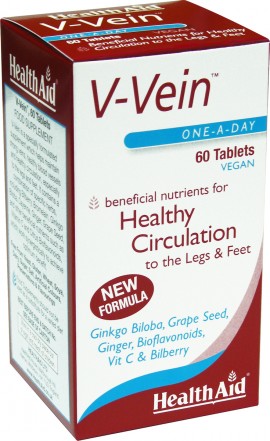Health Aid V-Vein Βότανα, βιοφλαβονοειδή & βιταμίνες για υγιή κυκλοφορικό & πόδια 60tabs