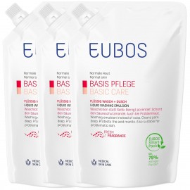 Eubos Promo Liquid Washing Emulsion Basic Care Ανταλλακτικό Υγρό Καθαρισμού Για Πρόσωπο - Σώμα 400ml τμχ (2+1 ΔΩΡΟ)