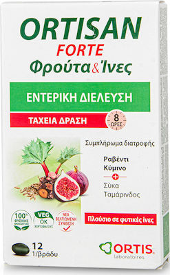 Ortis Ortisan Forte Fruits & Fibres 12 Ταμπλέτες - Συμπλήρωμα Διατροφής Κατά Της Δυσκοιλιότητας