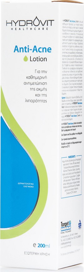 Hydrovit Anti-Acne Lotion 200ml - Λοσιόν Καθαρισμού Για Λιπαρά Δέρματα Με Ακμή