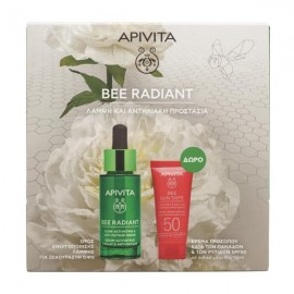 Apivita Set Bee Radiant Ορός Ενεργοποίησης Λάμψης 30ml & Δώρο Bee Sun Safe Κρέμα Προσώπου Κατά των Πανάδων και των Ρυτίδων Spf50 15ml