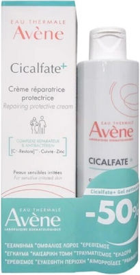 Avene Promo Cicalfate+ Repairing Protective Cream Επανορθωτική Προστατευτική Κρέμα 100ml & Cicalfate+ Gel Nettoyant Gel Καθαρισμού 200ml