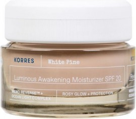 Korres White Pine Luminous Awakening Moisturizer Spf20, 40ml Κρέμα Προσώπου Ημέρας Λευκή Πεύκη για Αναζωογόνηση & Λάμψη
