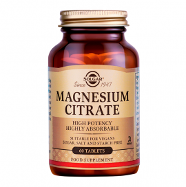 Solgar Citrate Magnesium 200mg Συμπλήρωμα Διατροφής Με Κιτρικό Μαγνήσιο Για Ενέργεια & Μείωση Του Στρες 60 Φυτικές Κάψουλες