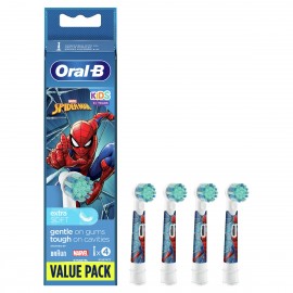 Oral-B Spiderman Kids Παιδικές Ανταλλακτικές Κεφαλές Ηλεκτρικής Οδοντόβουρτσας 4Τμχ.