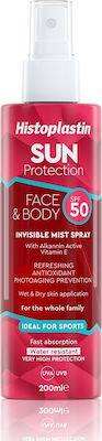 Histoplastin Sun Protection Face & Body Invisible Mist Spray SPF50 Δροσερό Αόρατο Mist Spray για Αντηλιακή Προστασία Προσώπου & Σώματος, 200ml