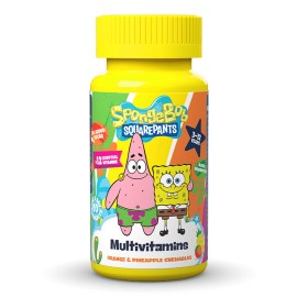 SpongeBob Multivitamins Παιδικές Πολυβιταμίνες 3-12 Ετών Πορτοκάλι & Ανανάς Ετών 60 Μασώμενα Δισκία