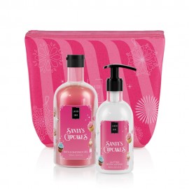 Lavish Care Santa’s Cupcakes Christmas Set με Bath & Shower Gel Αφρόλουτρο, 500ml & Glitter Body Lotion Κρέμα Σώματος, 300ml, 1σετ