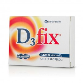 Uni-Pharma D3 Fix 1200IU Συμπλήρωμα Διατροφής με Βιταμίνη D3 60Tabs.