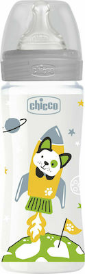 Chicco Well Being, Πλαστικό Μπιμπερό, Θηλή Σιλικόνης Διαστημόπλοιο Κίτρινο 330ml