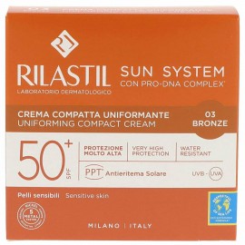 Rilastil Sun System Uniforming Compact Αντηλιακή Πούδρα Προσώπου SPF50 με Χρώμα 03 Bronze 10gr