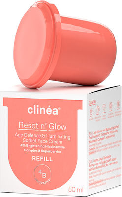 Clinéa Reset n Glow Age Defense & Illuminating Sorbet Face Cream Refill 50ml Αντιγηραντική Κρέμα Ημέρας Προσώπου για Επαναφορά της Λάμψης, Ανταλλακτικό