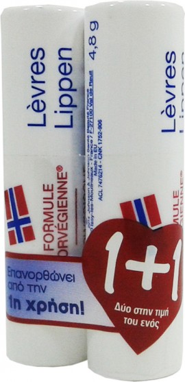 Neutrogena Norwegian Formula Lip Care Stick Ενυδατικό Στίκ Χειλιών 4,8gr 1+1 Δώρο