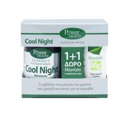 Power Health PROMO Platinum Range Cool Night Φόρμουλα Μελατονίνης Κατά της Αϋπνίας 30 Κάψουλες + ΔΩΡΟ Magnesium 220mg Μαγνήσιο 10 Κάψουλες