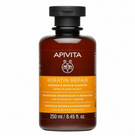 Apivita Keratin Repair Shampoo Σαμπουάν Θρέψης & Επανόρθωσης Για Ξηρά-Ταλαιπωρημένα Μαλλιά Με Μέλι & Φυτική Κερατίνη 250ml