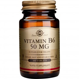 Solgar Vitamin B-6 50mg Προάγει τον Σχηματισμό των Ερυθρών Αιμοσφαιρίων 100 Tablets