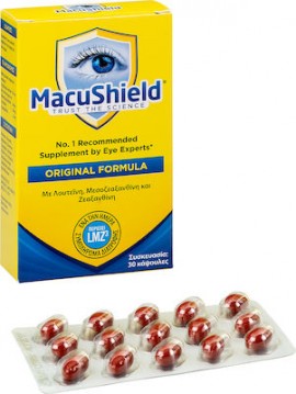 MACUSHIELD Original Formula Συμπλήρωμα Διατροφής με Μεσο-Ζεαξανθίνη, Λουτεΐνη & Ζεαξανθίνη για Πρώιμη Ηλικιακή Εκφύλιση Ωχράς (ΗΕΩ) 30 Κάψουλες