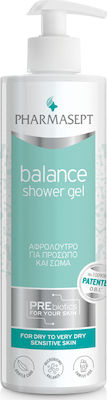 Pharmasept Balance Shower Gel-Αφρόλουτρο καθημερινής χρήσης για πρόσωπο & σώμα, ιδανικό για την ξηρή / πολύ ξηρή και ευαίσθητη επιδερμίδα 500ml