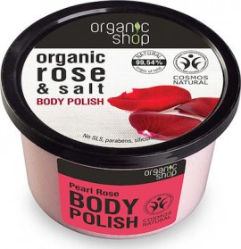 Natura Siberica Organic Shop Body Polish Rose And Salt Scrub Σώματος Τριαντάφυλλο και Αλάτι 250ml