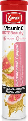 Lanes Vitamin C 500mg Plus Beauty 20 Effer.Tabs Συμπλήρωμα Διατροφής για Ενίσχυση Ανοσοποιητικού & Ομορφιά Με Γεύση Pink Lemonade