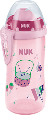 Nuk Παγουράκι Flexi Cup με Καλαμάκι Soft 12m+ Pink Drums 300ml