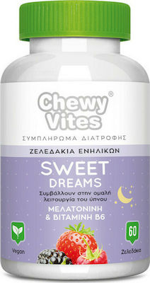 Vican Chewy Vites Sweet Dreams Συμπλήρωμα Διατροφής Ενηλίκων για Αντιμετώπιση τη Αϋπνίας - Γεύση Φρούτα του Δάσους 60 μασώμενες ταμπλέτες