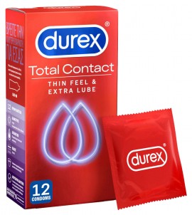 Durex Total Contact, Υπέρλεπτα Προφυλακτικά για Μεγαλύτερη Ευαισθησία 12τμχ