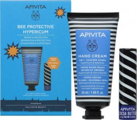 Apivita Promo Bee Protective Κρέμα Χεριών για Ξηρά Χέρια με Βάλσαμο & Μελισσοκέρι 50ml & Lipcare Βούτυρο Κακάο SPF20, 4.4g