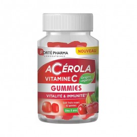Forte Pharma Acerola, Συμπλήρωμα Διατροφής Για Το Ανοσοποιητικό Σύστημα & Τόνωση Με Γεύση Κόκκινα Φρούτα 60gummies.