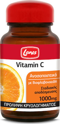 Lanes Vitamin C 1000 mg Συμπλήρωμα Διατροφής 30 tabs. Συμπλήρωμα διατροφής με βιταμίνη C και βιοφλαβονοειδή σε καταπινόμενες ταμπλέτες σταδιακής αποδέσμευσης που συμβάλλει στην ενίσχυση του ανοσοποιητικού συστήματος.
