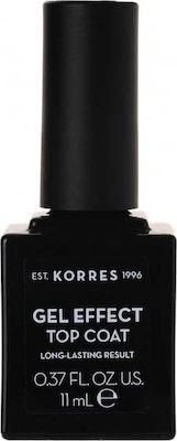 Korres Gel Effect Nail Colour Top Coat Βερνίκι Νυχιών με Αμυγδαλέλαιο 11ml