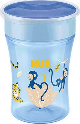 NUK Magic Cup Blue Monkeys Ποτηράκι Με Καινοτόμο Χείλος & Καπάκι 8+ μηνών, 230ml