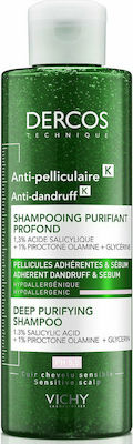 Vichy Dercos Anti-Dandruff Deep Purifying Shampoo 250ml - Σαμπουάν Κατά της Πιτυρίδας, Ιδανικό Για Το Ευαίσθητο Τριχωτό